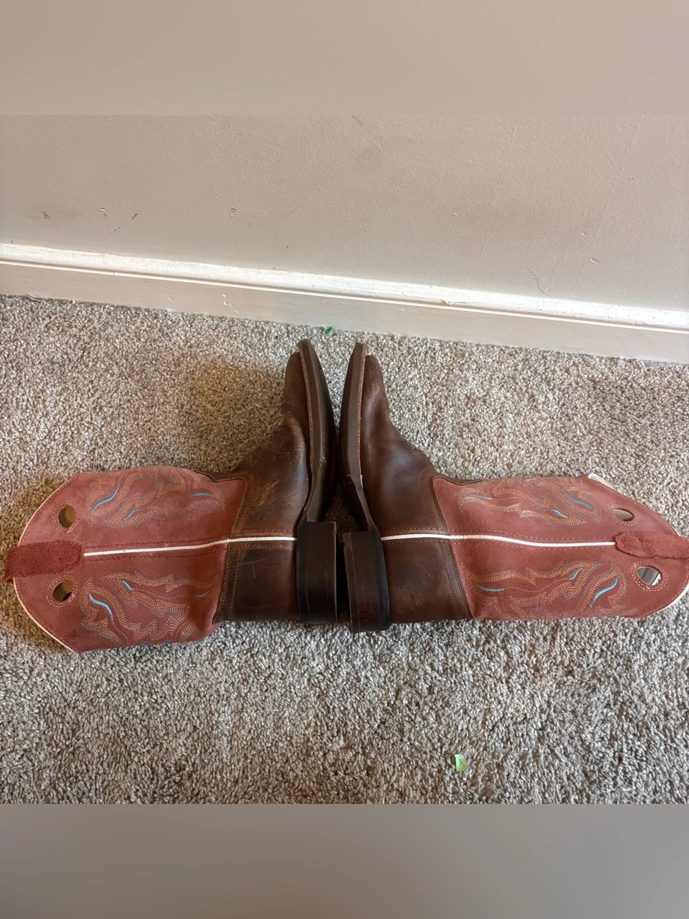 Cody James Boys Western Boots Brown Leather Square Toe Size 2
